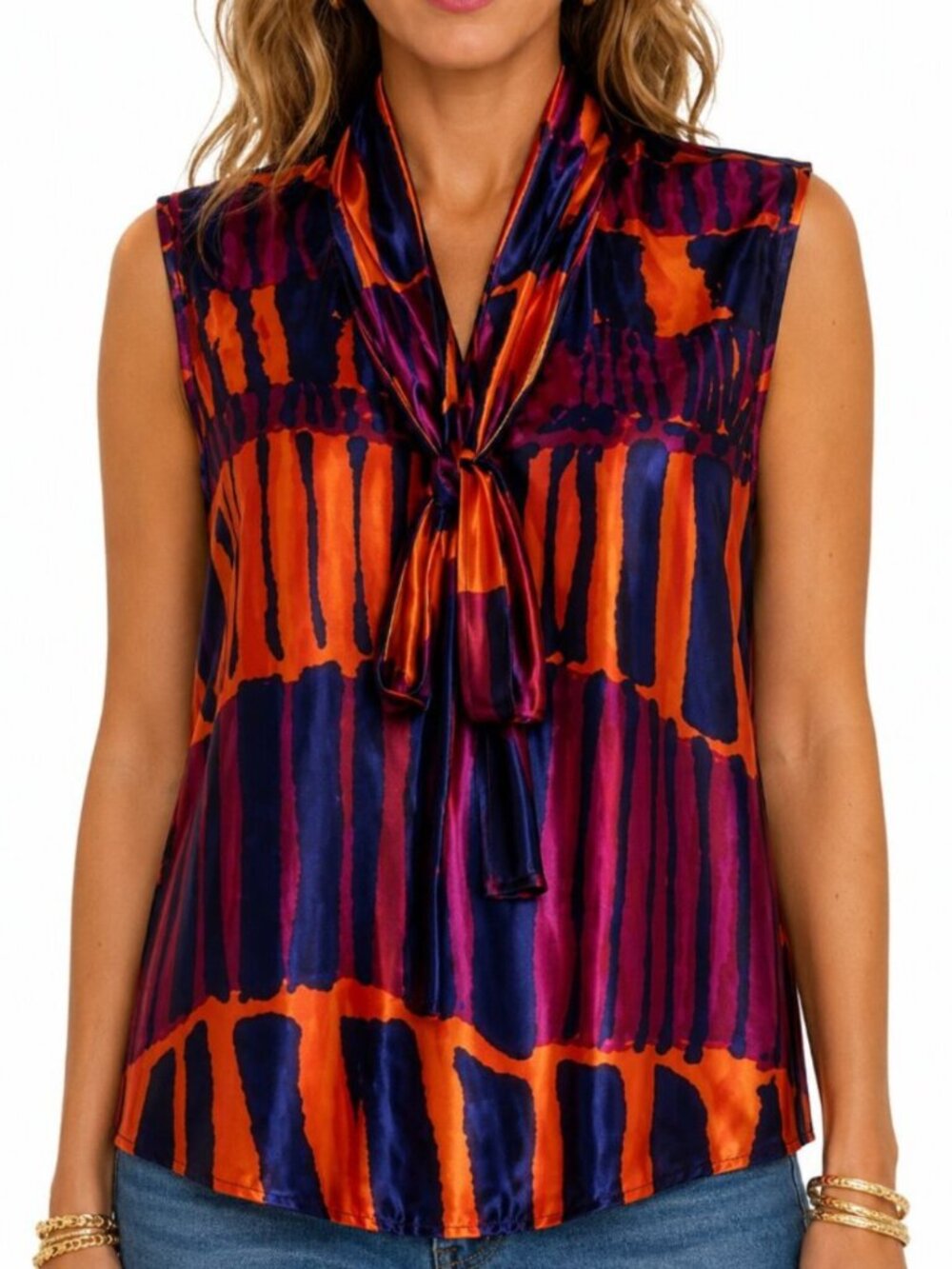 Vintage Silky Sleeveless Top by D. Rodriguez